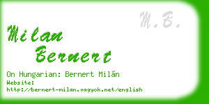 milan bernert business card